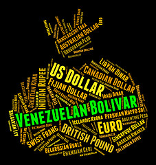 Image showing Venezuelan Bolivar Means Foreign Currency And Bolivars