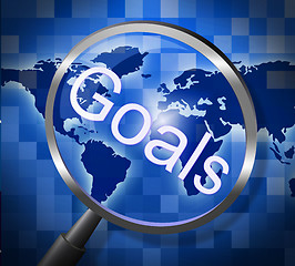Image showing Magnifier Goals Indicates Aspire Inspiration And Magnify