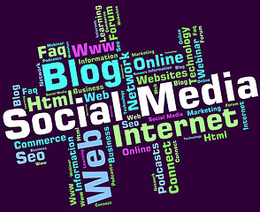 Image showing Social Media Represents News Feed And Blogs