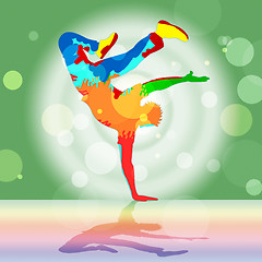 Image showing Break Dancing Represents Disco Music And Dance