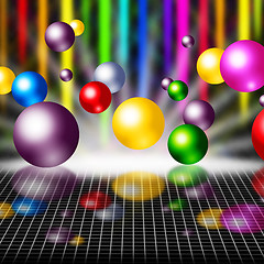 Image showing Colorful Background Means Balls Streaks And Grid\r