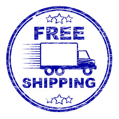Image showing Free Shipping Stamp Represents For Nothing And Complimentary