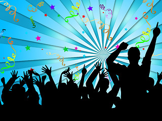 Image showing Party Silhouettes Shows Disco Dancing And Celebration