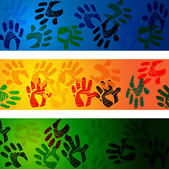 Image showing Hands Handprints Indicates Design Drawing And Abstract