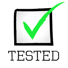 Image showing Tick Tested Shows Pass Approved And Tests