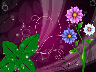 Image showing Flowers Background Means Stem Buds And Petals\r