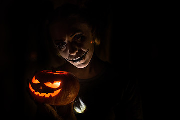 Image showing Horrible girl with scary mouth and eyes