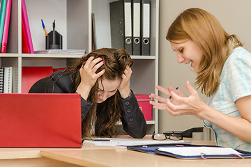 Image showing Office shouts a specialist to another professional is in the office