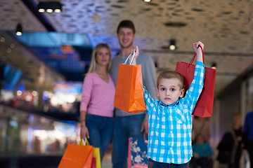 Image showing young family with shopping bags