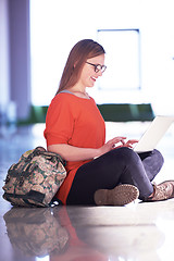 Image showing student girl with laptop computer