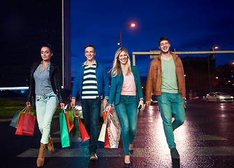 Image showing Group Of Friends Enjoying Shopping