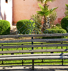 Image showing brown  old ruin in     construction  africa  bench 