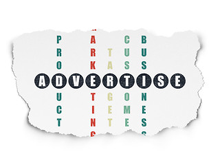 Image showing Marketing concept: Advertise in Crossword Puzzle