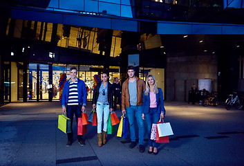 Image showing Group Of Friends Enjoying Shopping