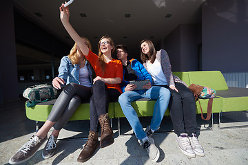 Image showing students group taking selfie