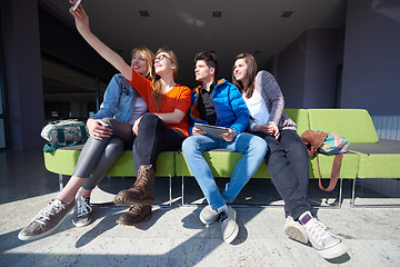 Image showing students group taking selfie