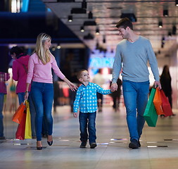 Image showing young family with shopping bags