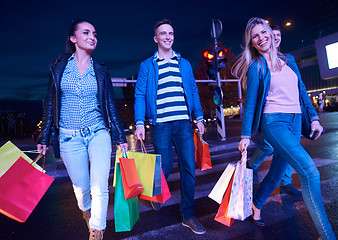 Image showing Group Of Friends Enjoying Shopping