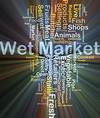 Image showing Wet market background concept glowing