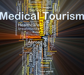 Image showing Medical tourism background concept glowing