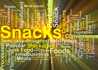 Image showing Snacks background concept glowing