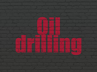 Image showing Manufacuring concept: Oil Drilling on wall background