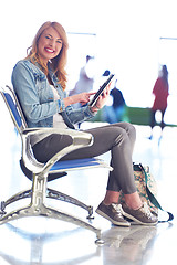 Image showing student girl with laptop computer