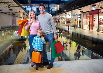 Image showing young family with shopping bags