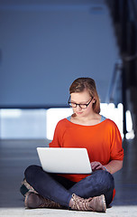 Image showing student girl with laptop computer