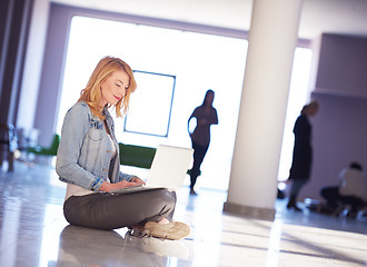 Image showing student girl with laptop computer