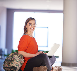 Image showing student girl with laptop computer