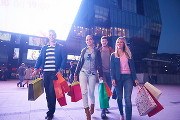 Image showing Group Of Friends Enjoying Shopping