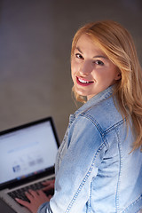 Image showing student girl with laptop computer