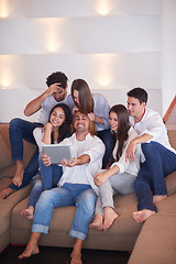 Image showing group of friends taking selfie