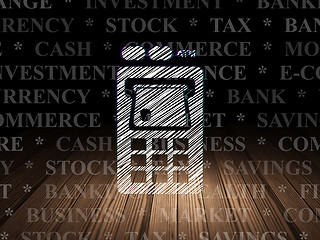 Image showing Currency concept: ATM Machine in grunge dark room