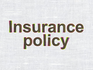 Image showing Insurance concept: Insurance Policy on fabric texture background
