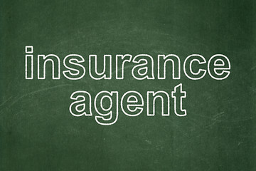 Image showing Insurance concept: Insurance Agent on chalkboard background