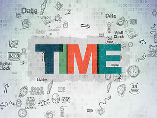 Image showing Timeline concept: Time on Digital Paper background