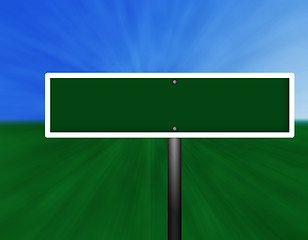 Image showing Blank Green Street Sign