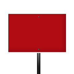 Image showing Blank Red White Warning Sign