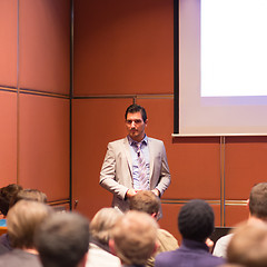 Image showing Speaker Giving a Talk at Business Meeting.