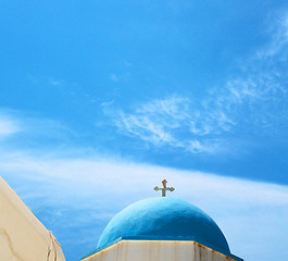 Image showing in europe greece a cross the cloudy sky