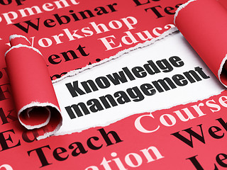 Image showing Learning concept: black text Knowledge Management under the piece of  torn paper