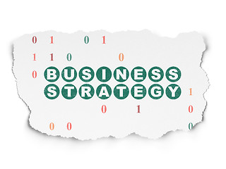 Image showing Finance concept: Business Strategy on Torn Paper background