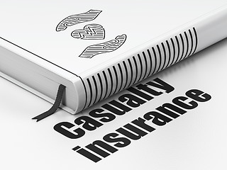 Image showing Insurance concept: book Heart And Palm, Casualty Insurance on white background