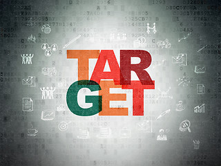 Image showing Business concept: Target on Digital Paper background