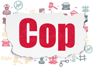 Image showing Law concept: Cop on Torn Paper background