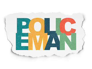 Image showing Law concept: Policeman on Torn Paper background