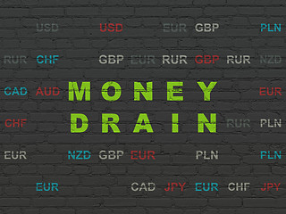 Image showing Currency concept: Money Drain on wall background