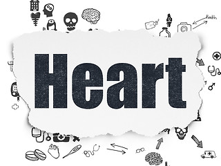 Image showing Medicine concept: Heart on Torn Paper background